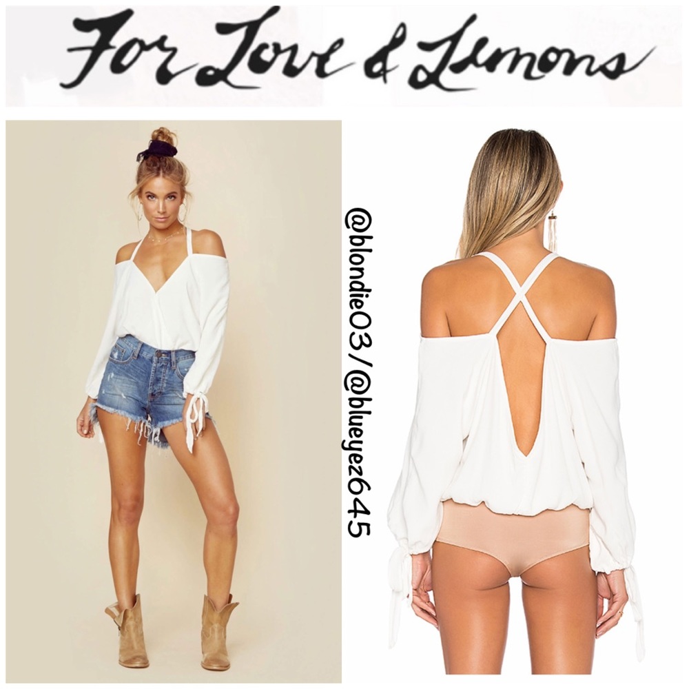 NWOT For Love & Lemons White Buenos Noches Bodysuit M